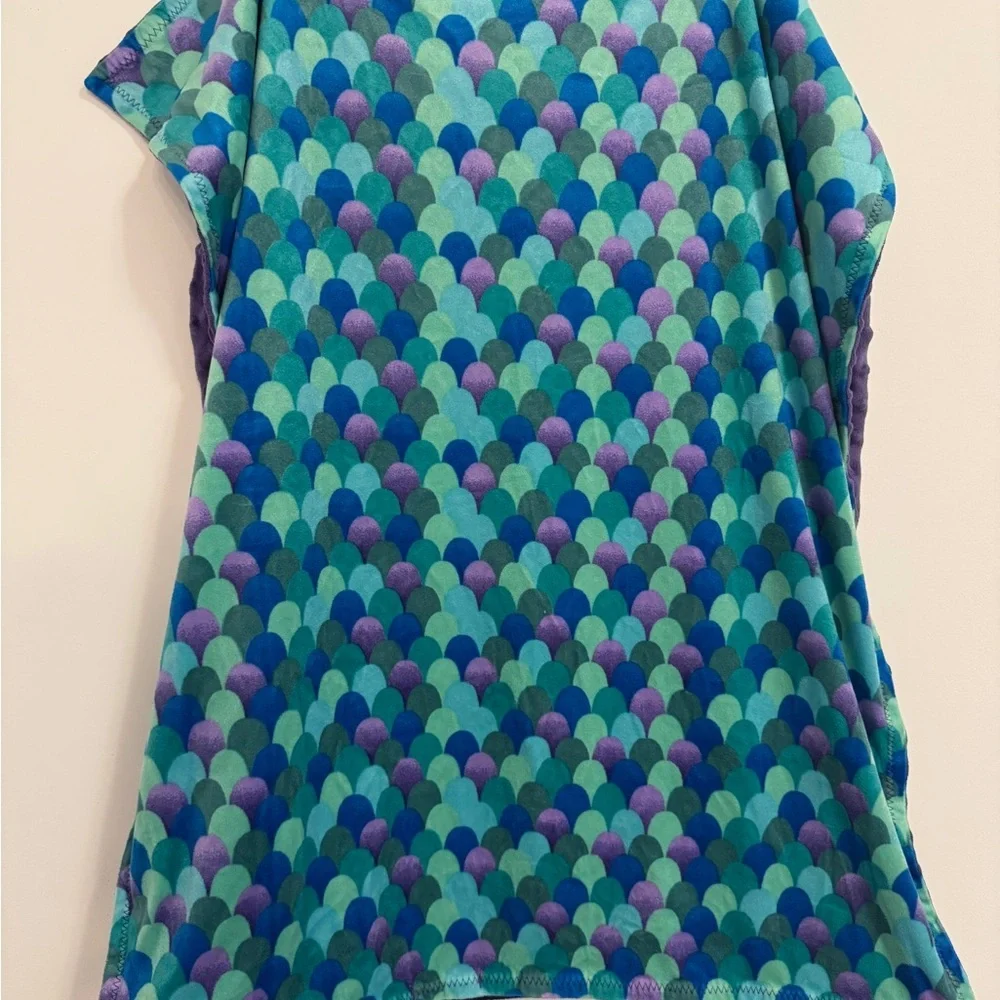 Purple Textured Personalized Blanket with Blue and Green Accents